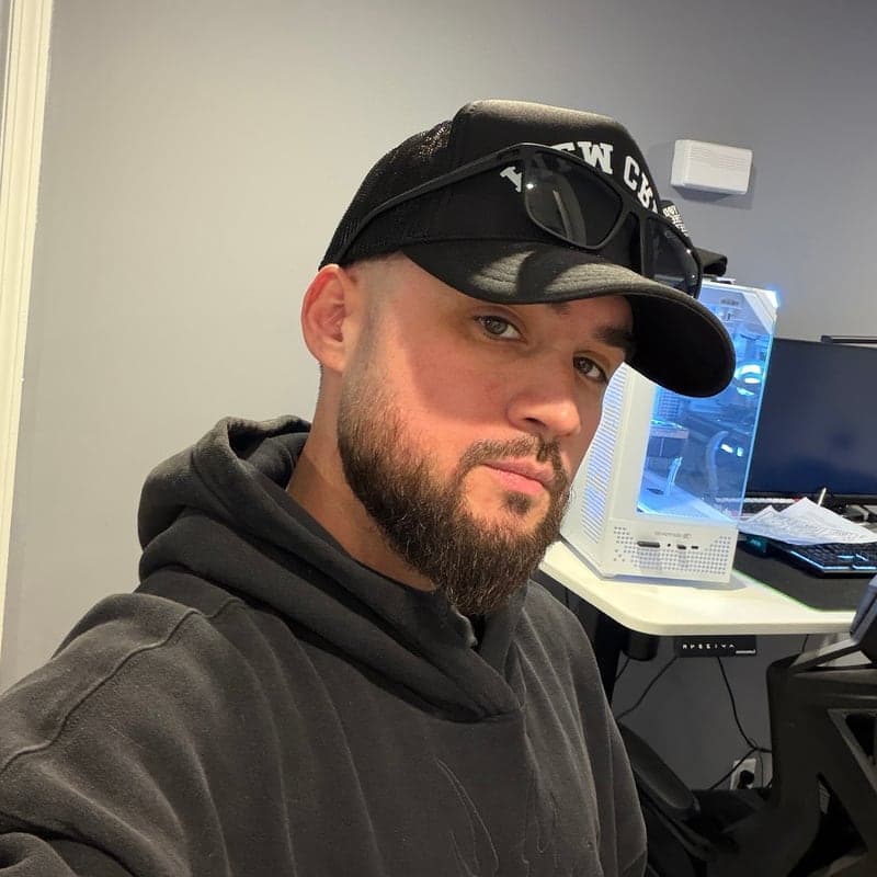 Ryan Nesheim, founder of N5 Studio, at his Rockford workstation