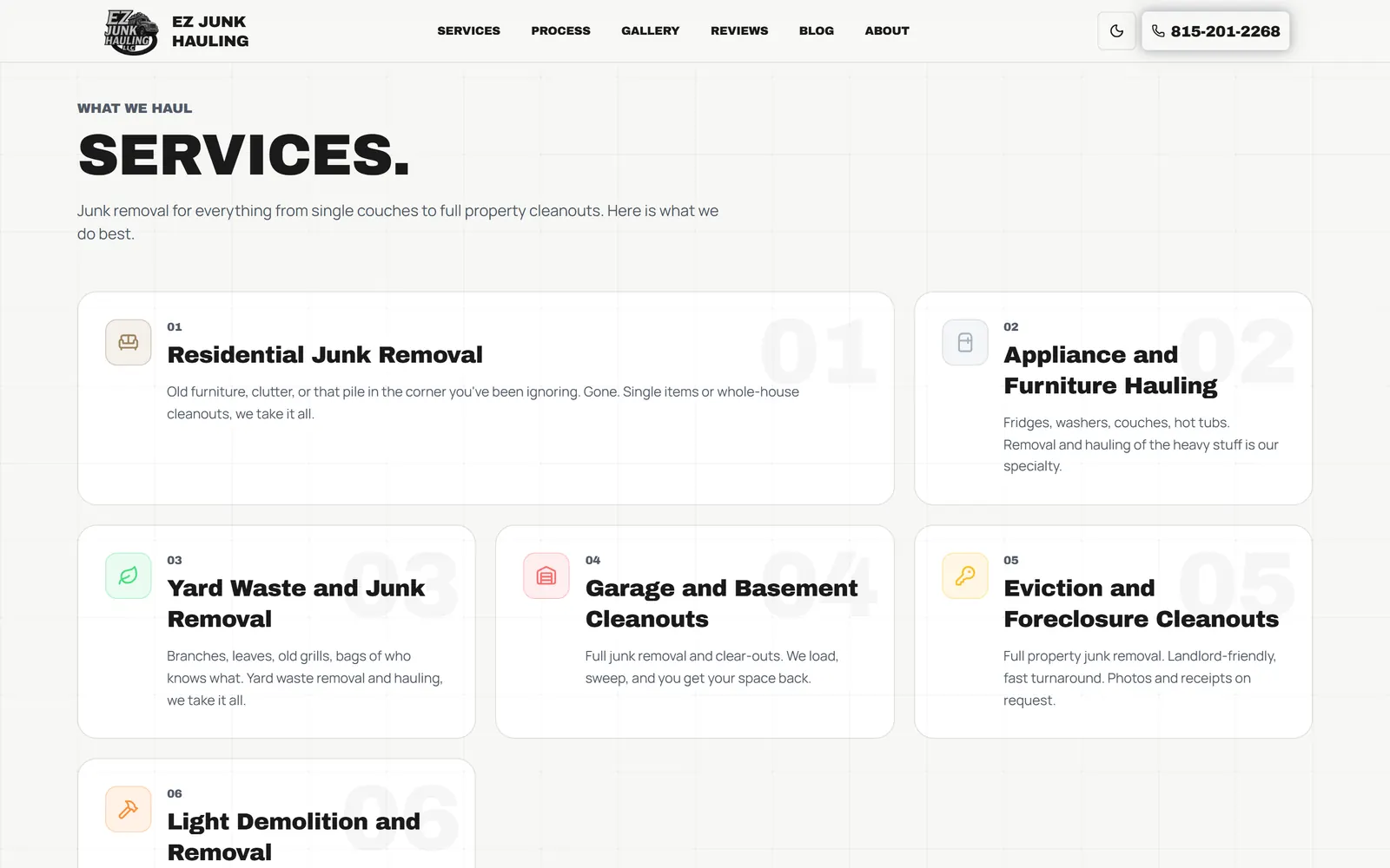 EZ Junk Hauling LLC: Every service, laid out plainly