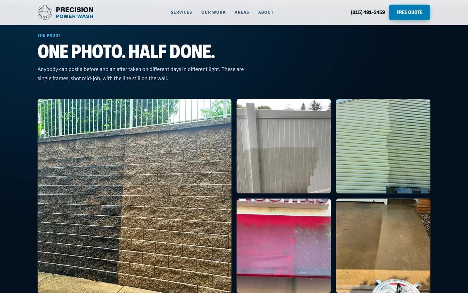 Precision Power Wash: Real before-and-after photos, shot mid-job