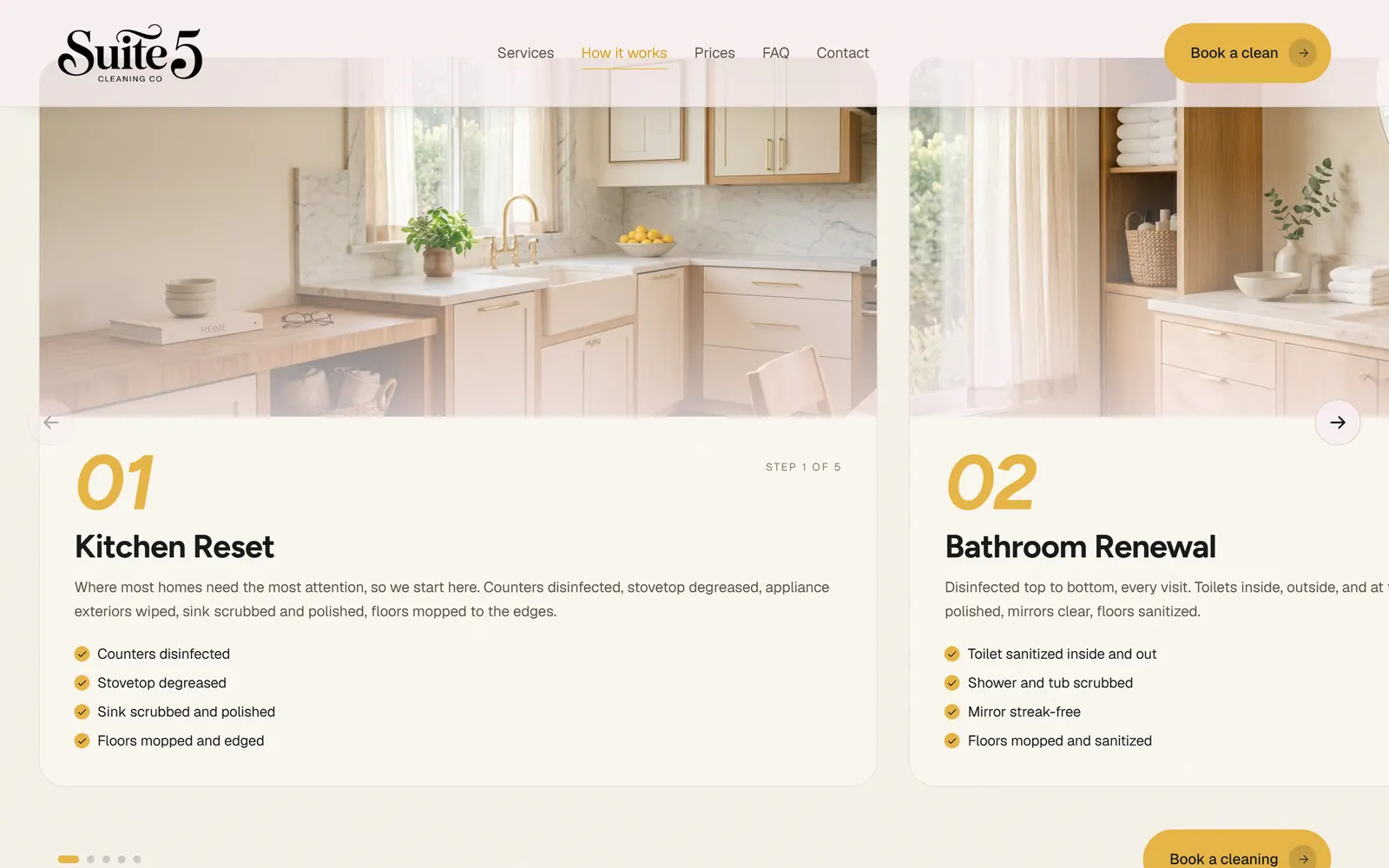 Suite 5 Cleaning: Every room, with its own cleaning checklist