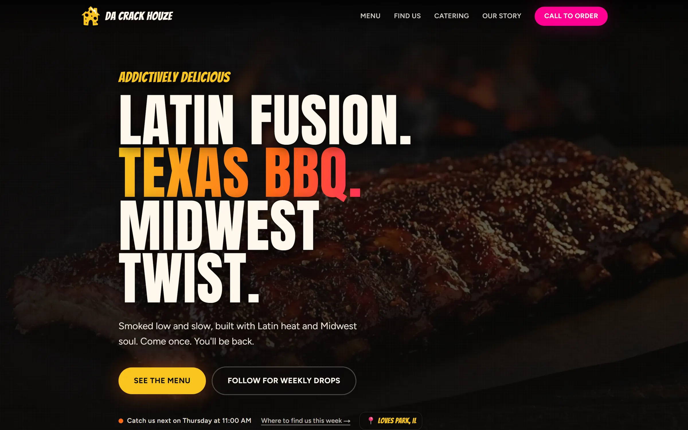 The Da Crack Houze website in a desktop browser