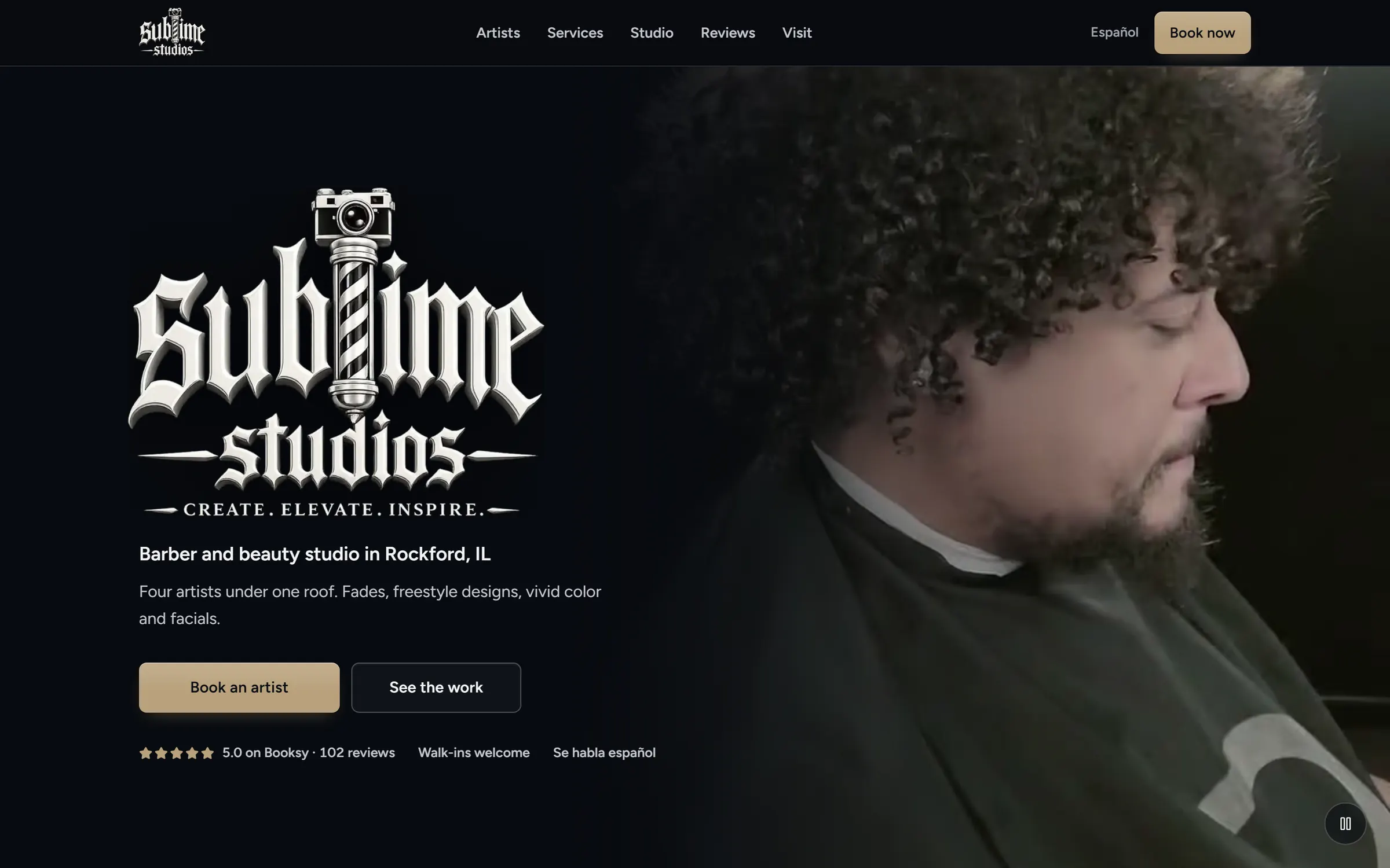 The Sublime Studios website in a desktop browser